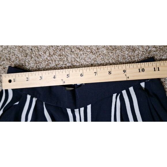 Lulus Womens Blue White Striped Elastic Waist Wide-Leg Pants Size Small Pockets - Picture 3 of 6